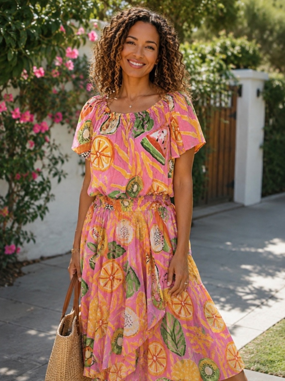 C&C California Women’s Size Large Matching Skirt & Blouse Set - New